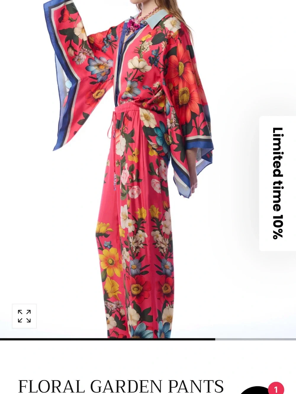 Aratta Coral Floral Wide-Leg Pants - Picture 3 of 6